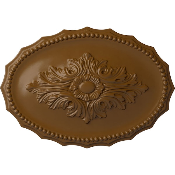 Ekena Millwork Oxford Ceiling Medallion, Hand-Painted Smokey Topaz, 16 7/8"W x 11 3/4"H x 1 1/2"P CM16OXSTF - main